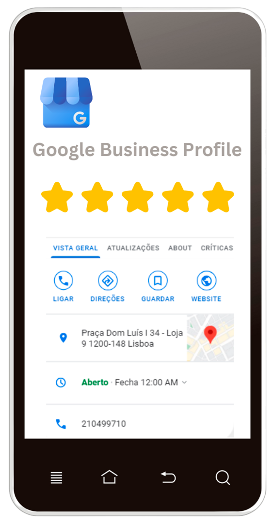5 estrelas no Google Business Profile